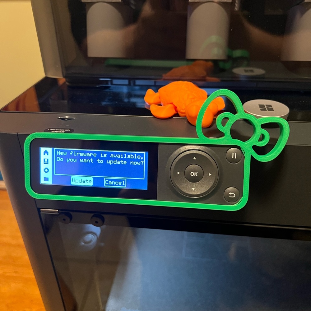 3D Printer Control Panel Cover with Bow